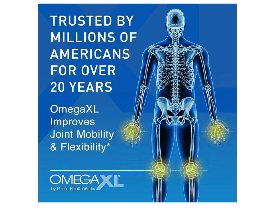 OmegaXL Joint Support Supplement for Relief Natural Muscle Support 60 Softgels