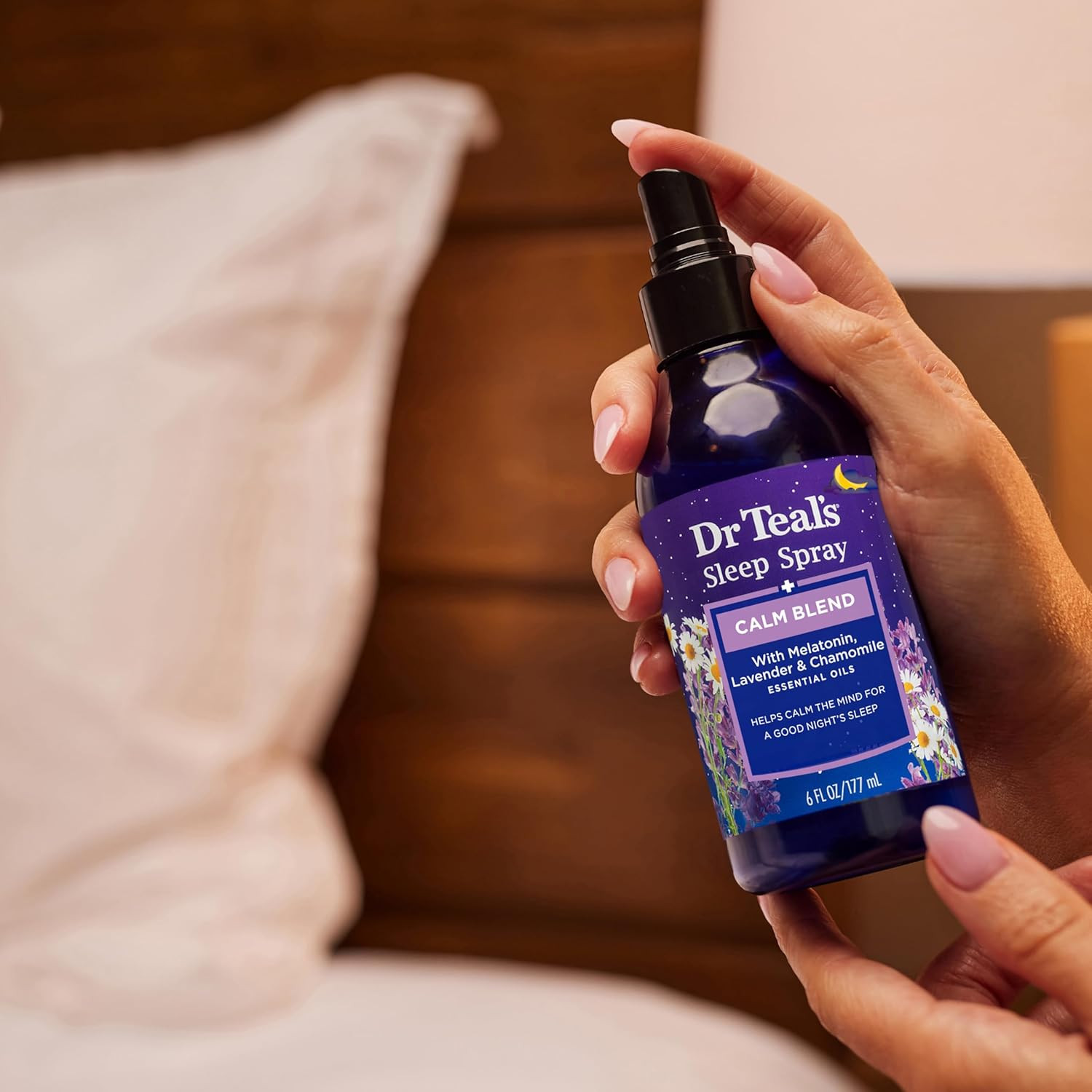 Calm Blend Spray with Melatonin, Lavender & Chamomile Essential Oils, 6 fl oz (P