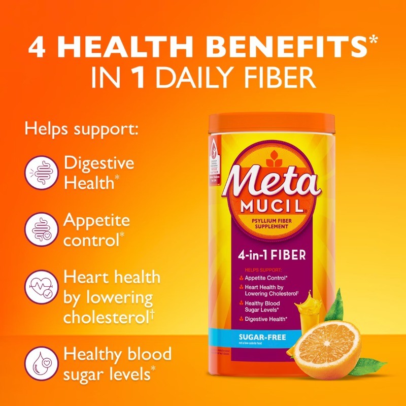 Metamucil Psyllium Friendly Fiber – 2.4g Fiber Per Serving – 36.80oz