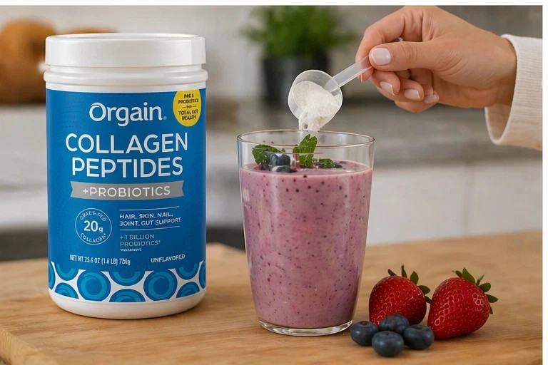 2PACKS Orgain Collagen Peptides + Probiotics 25.6 oz Powder Unflavored, 0g Sugar