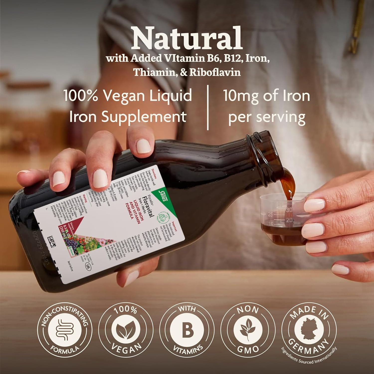 Floradix Liquid Iron & Vitamin Formula 500ml Pack of 4 Energy & Health Boost