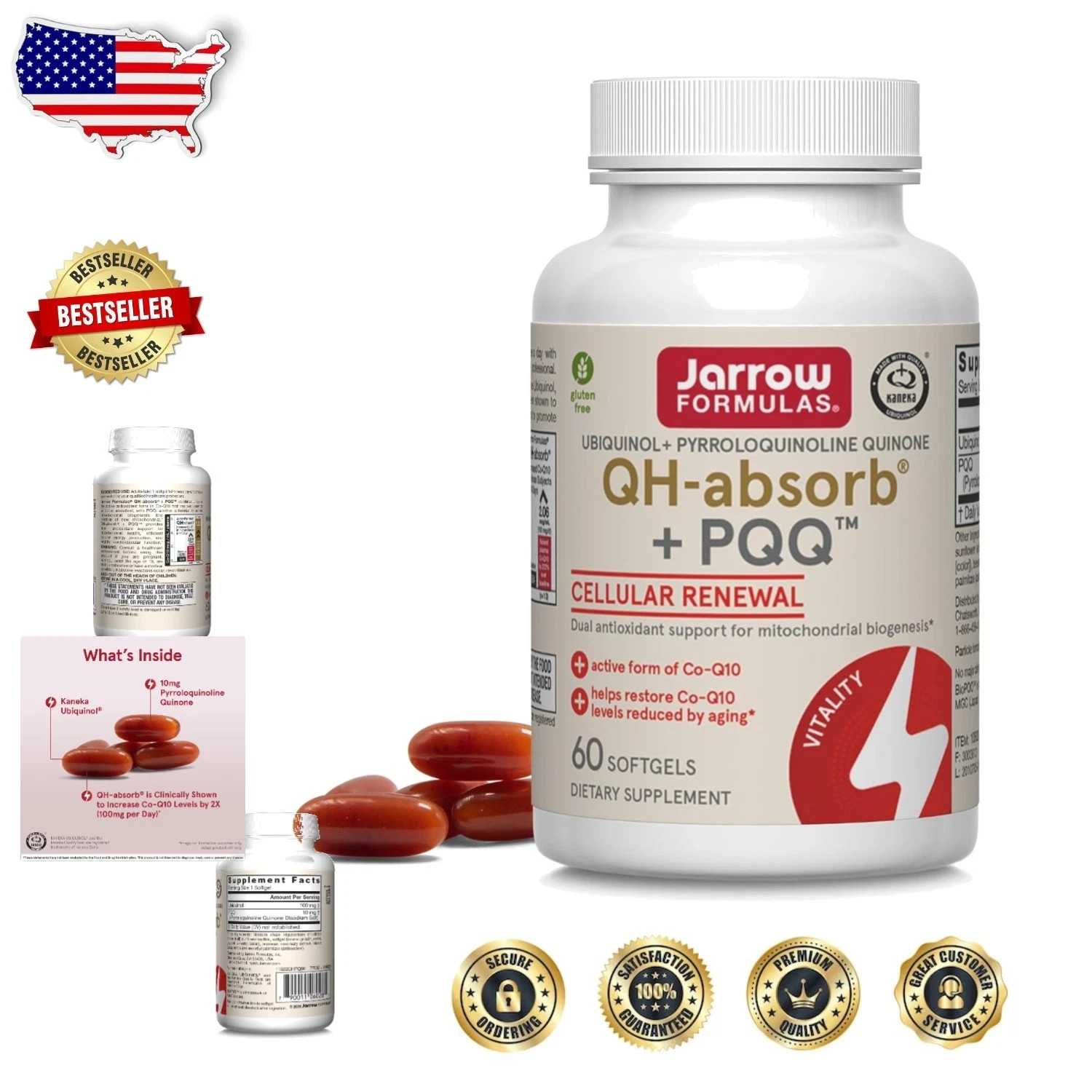 PQQ Softgels: 60 Count, Antioxidant Mitochondrial Biogenesis & Energy PACK OF 2