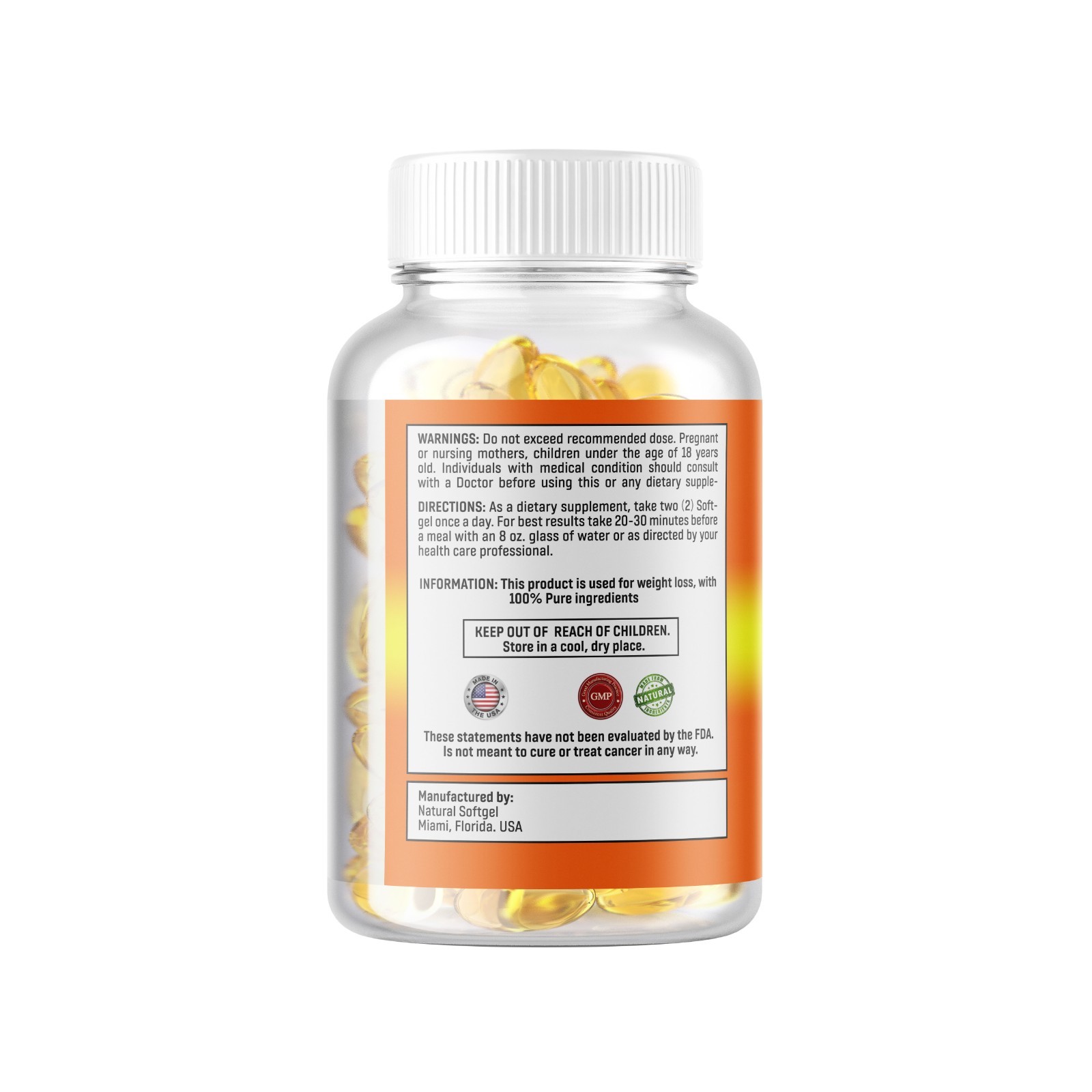 Omega 3 Fish Oil Capsules Ultra Strength EPA DHA, Burp-Less 120 Sofgels 3000mg