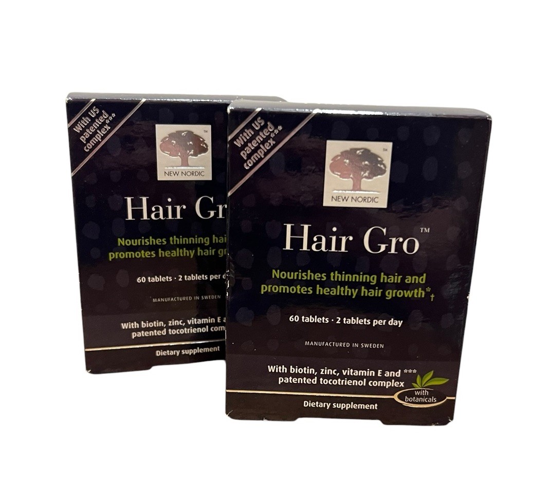 2 Packs New Nordic Hair Gro (60 caps Each) Nourishing Hair Growth Exp 05/2027