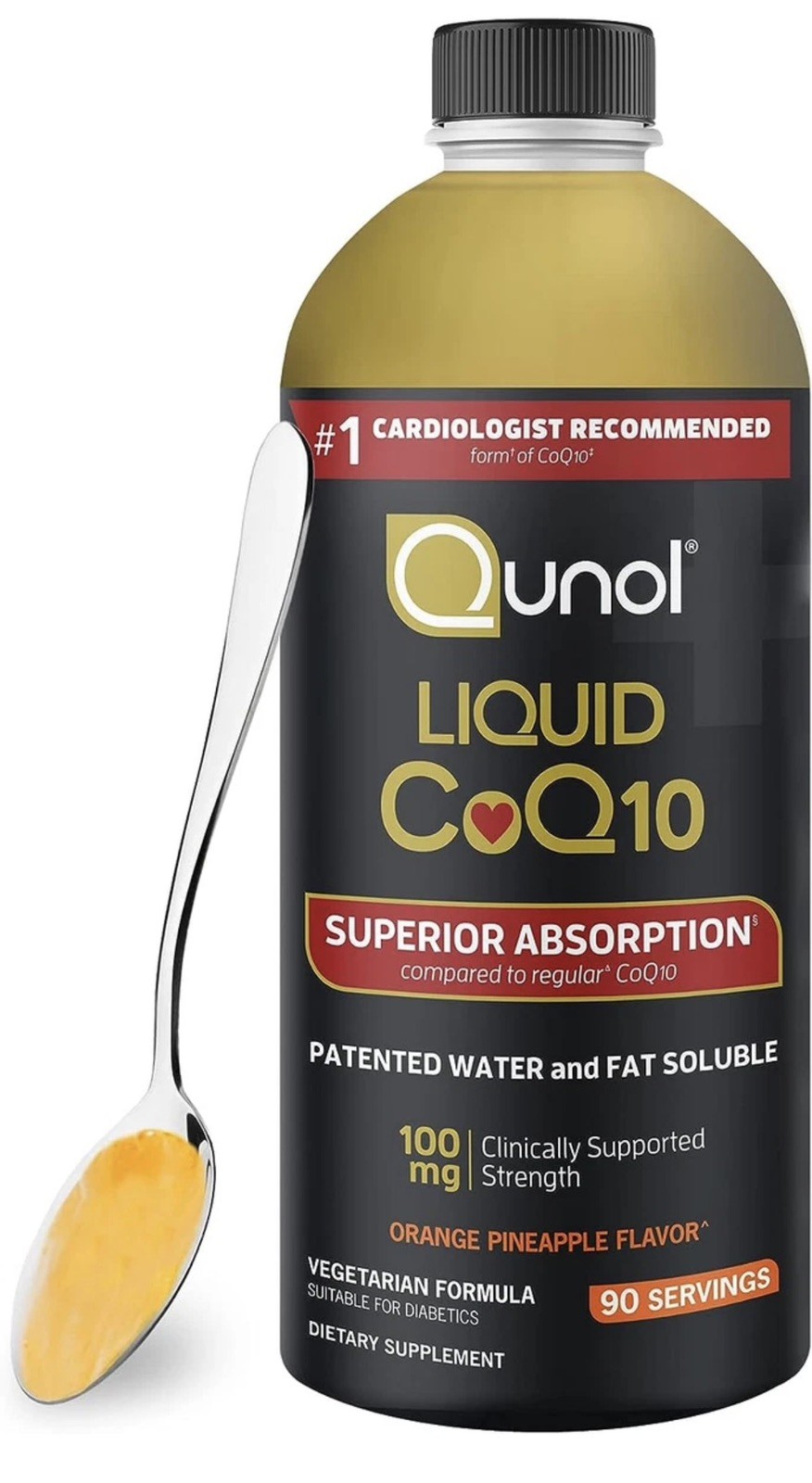 Qunol Liquid CoQ10 100mg, Superior Absorption Natural Supplement Form 30.4oz