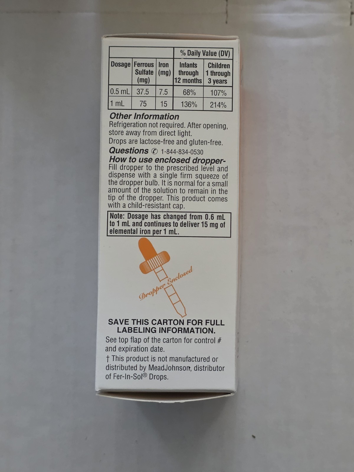 Lannett Infant And Toddler Iron Drops Ferrous Sulfate 50mL (Lot Of 6)