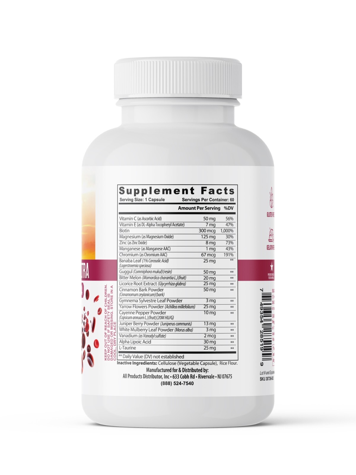 Metabolic Sugar Support Supplement Healthy Glucose & Weight Management 60 Caps
