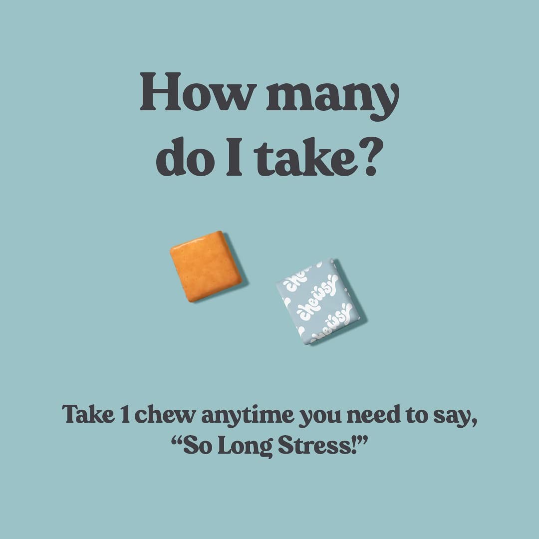 Chewsy So Long Stress, Calm Fruity Chews, Stay & 30 Count (Pack of 1)