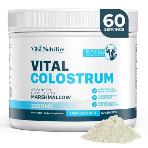 Vital Nutritive Colostrum Powder Grass Fed Bovine IgG Gut Immune Support 60 Serv