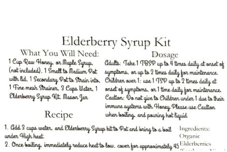 Organic Elderberry Syrup Kit 36-40oz Chef Recipe + Instapot Recipe Frontier Coop