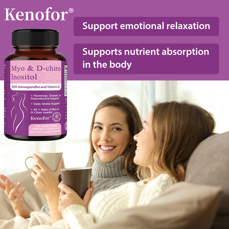 Myo D-Chiro Inositol 120 Capsules Hormonal Balance Support Women Reduce Stress