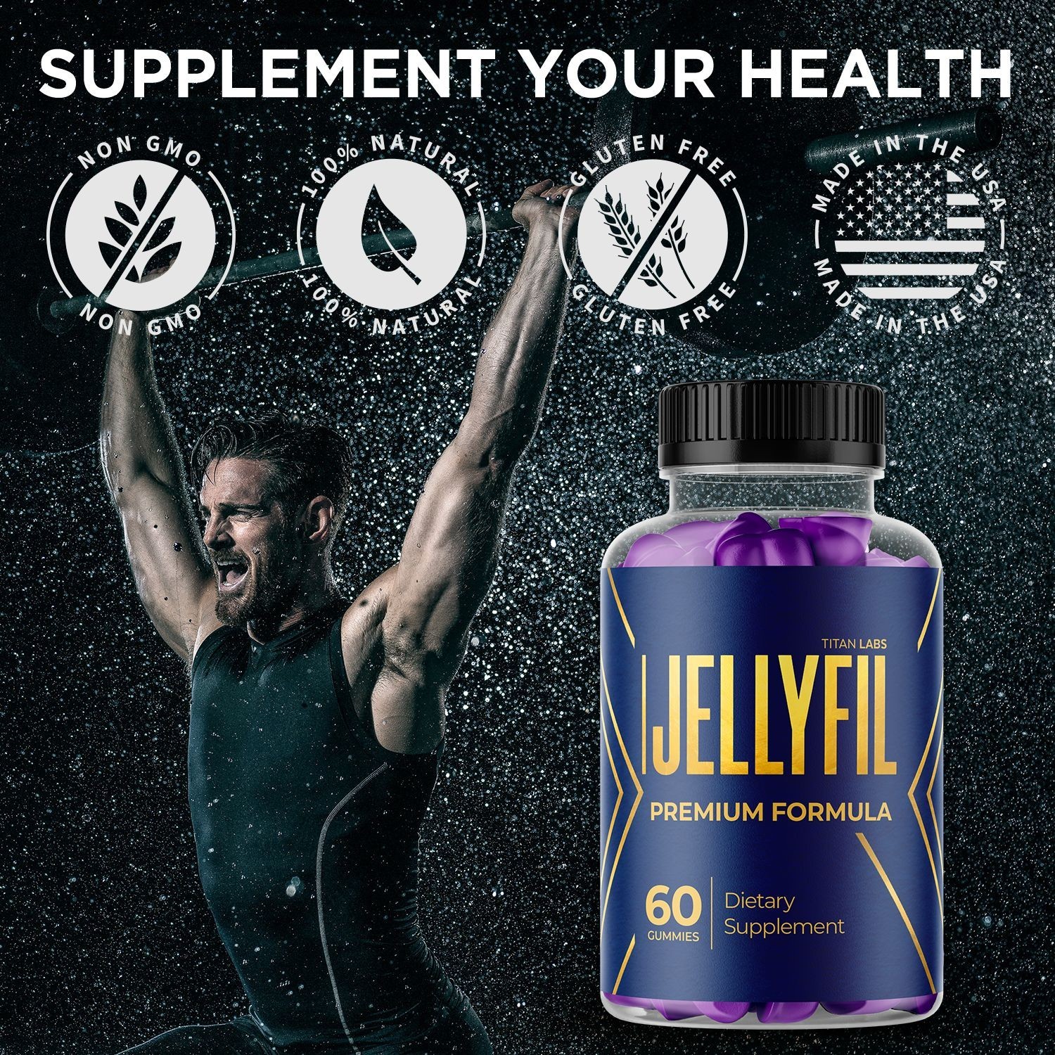 (2 Pack) Jellyfil Gummys Advanced Male Support Supplement Jelly fil 120 Gummies