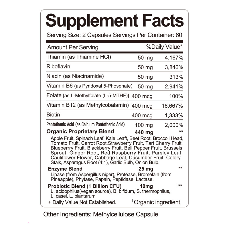 Vitamin B Complex Vitamin B Supplement – B-Complex Vitamins with B12, B6, B9