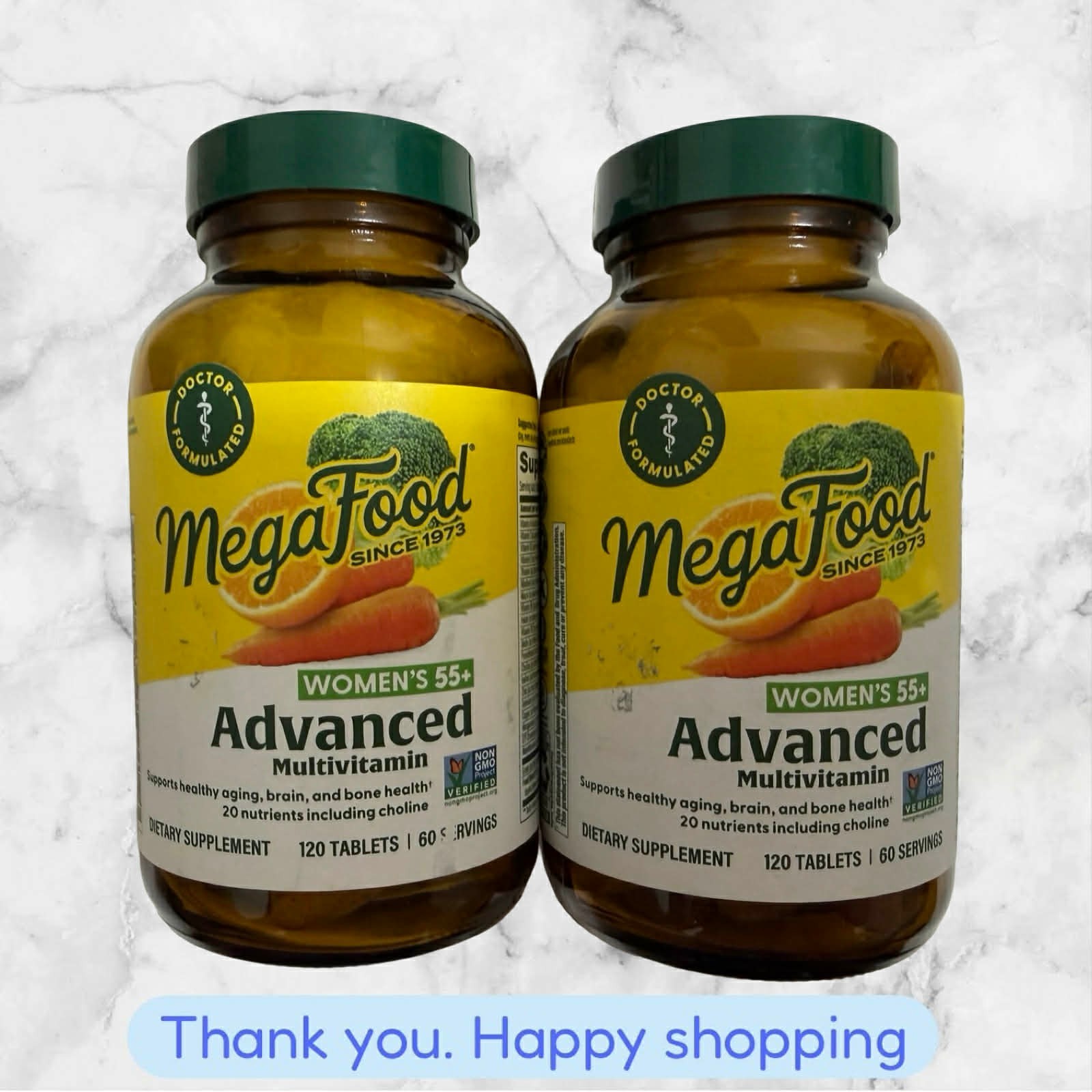 LOT OF 2 MEGAFOOD ADVANCED MULTIVITAMIN WOMENS 55+ 120ct EXP2027+ NEW SHIPPING