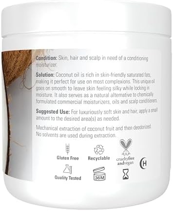 NOW Solutions, Coconut Oil, Naturally Revitalizing for Skin and Hair, Conditioni