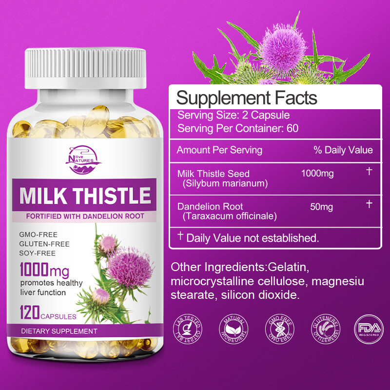Liver Cleanse Detox Repair – 1050mg Milk Thistle Dandelion Support Supplement