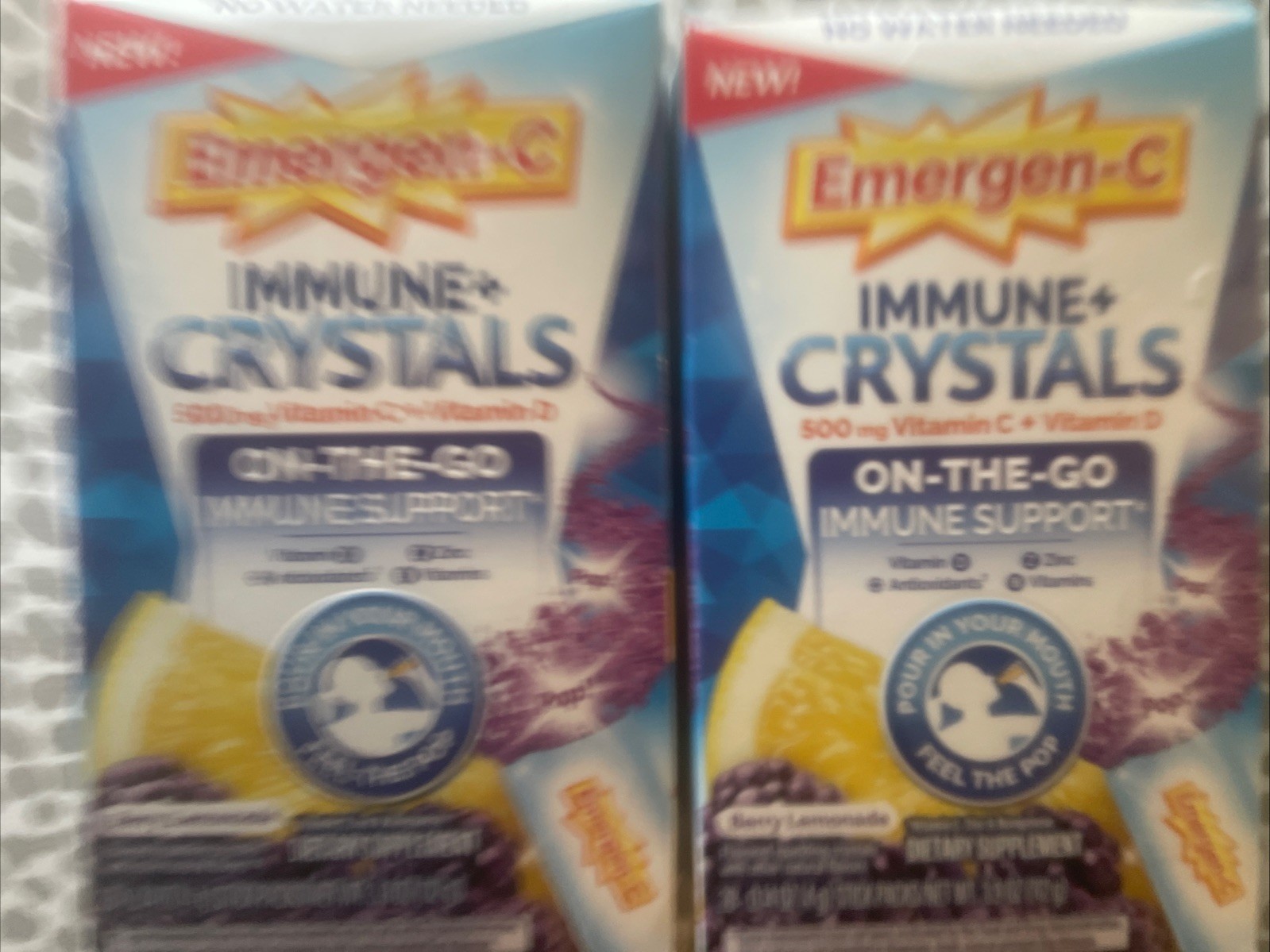 2 Pk Emergen-C Immune+ Support 500mg Vitamin C Berry Lemonade 28 Pack, Exp/26