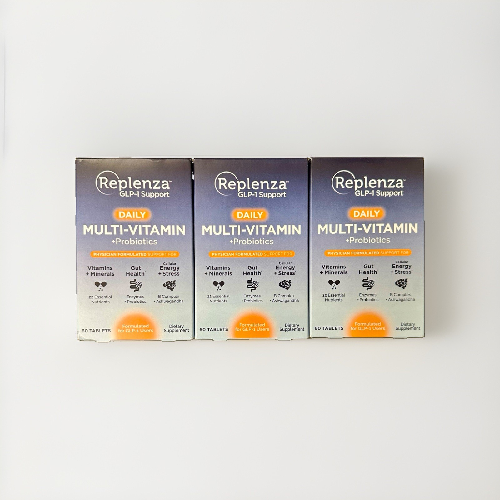 3 Boxes Replenza GLP-1 Support Daily Nutritional Supplement 60ct Exp: 2028+