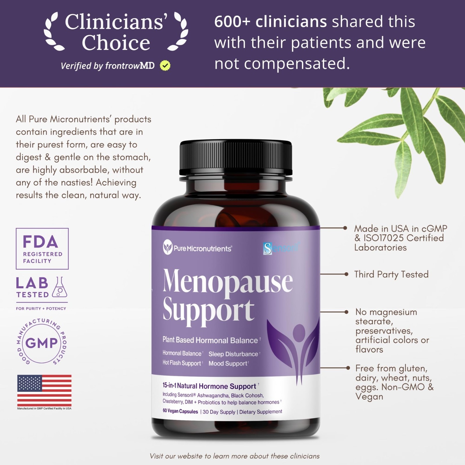 Menopause Relief Supplements – Natural Hormone Balance, Hot Flashes & Mood Suppo