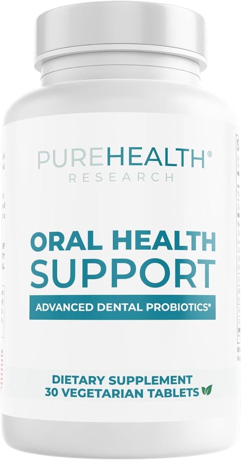 PUREHEALTH RESEARCH Oral Health Support Dental Probiotics Fresh Breath 30 Tabs