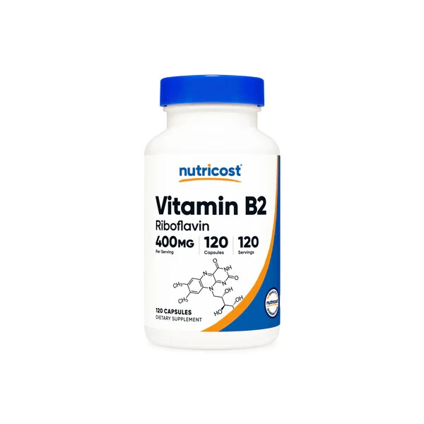 Nutricost Vitamin B2 (Riboflavin) 400mg, 120 Capsules GF – EXP 12/2026