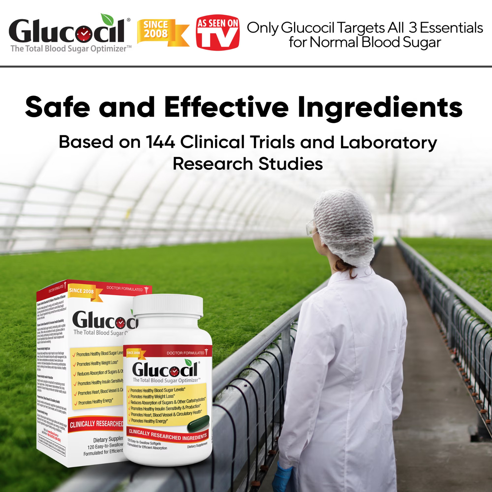 Glucocil 30-Day Supply 120CT, Premium Blood Sugar Support, 2+ Million Sold
