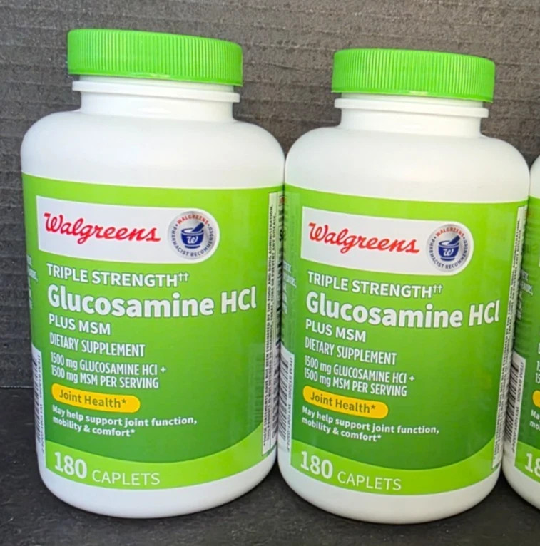 2x Walgreens Triple Strength Glucosamine HCI+MSM 180 Joint Health Caplets *8/25*