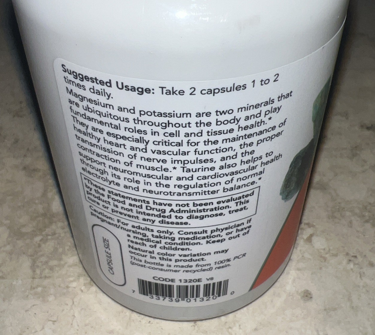 NOW Magnesium & Potassium Aspartate W/Taurine 120 Veg Capsules Exp 7/2028