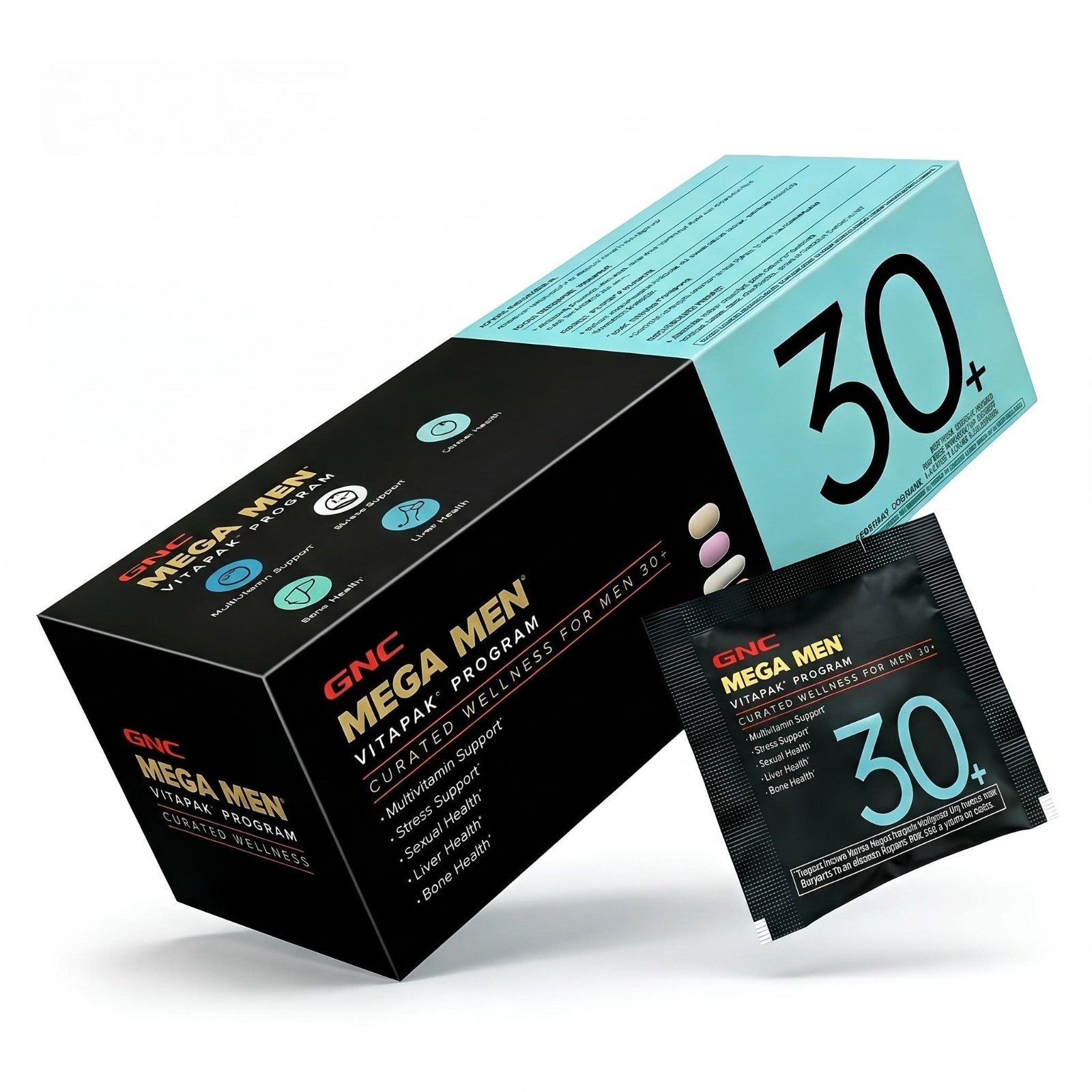 2 pcs GNC Mega Men Vitapak Program 30+ Men’s Multivitamin Health Formula 30 Pack