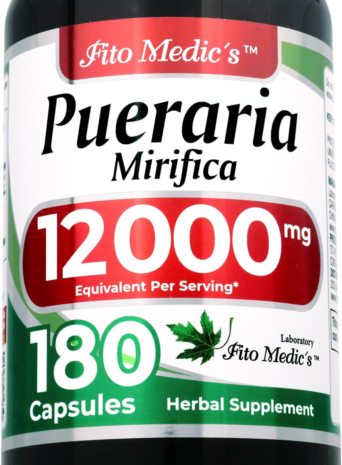 FITO MEDIC’S Lab | Pueraria Mirifica |180 Capsules | 12000 Mg | Pueraria Mirific