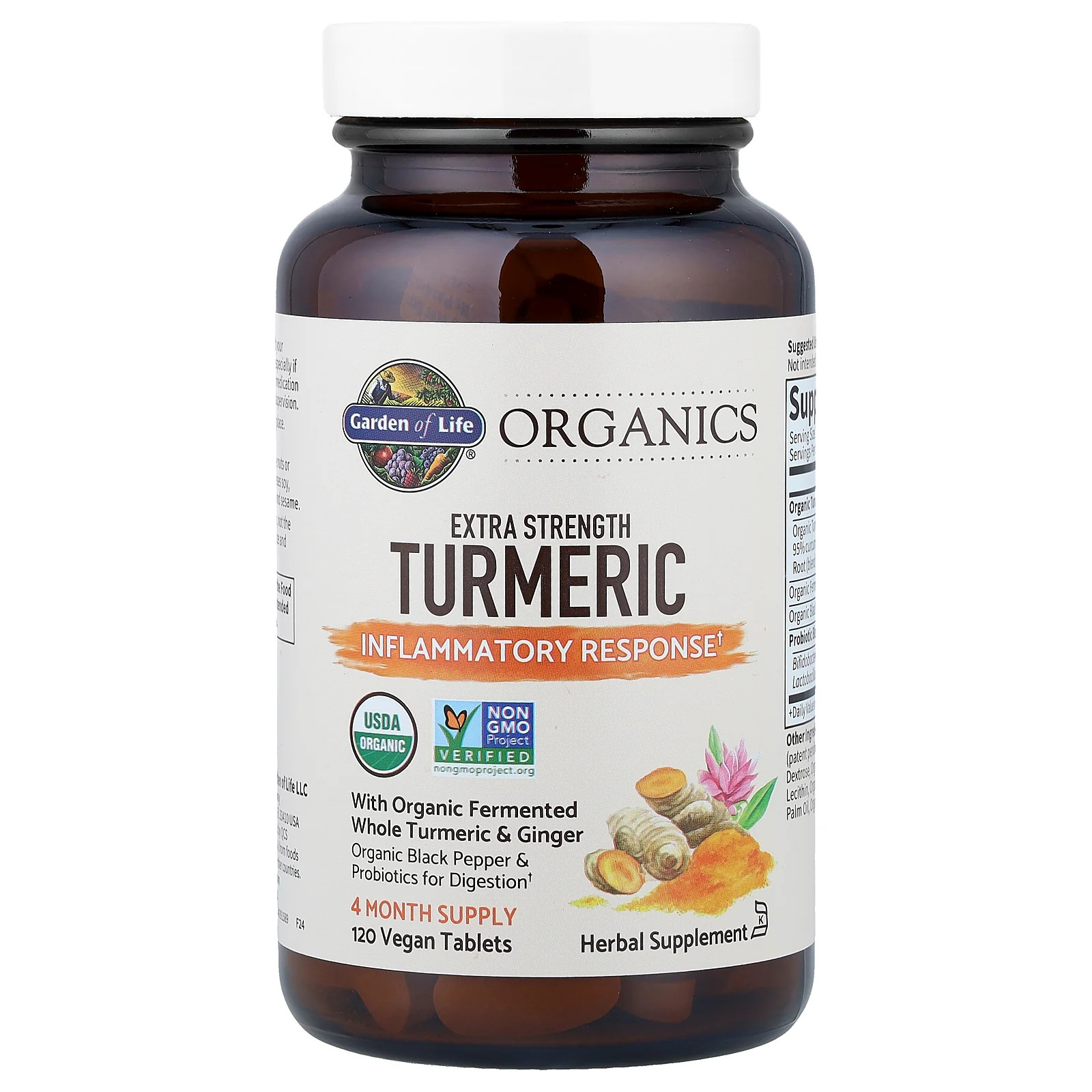 2 X Garden of Life, Organics, Turmeric, Inflammatory Response, 120 Vegan Tablet