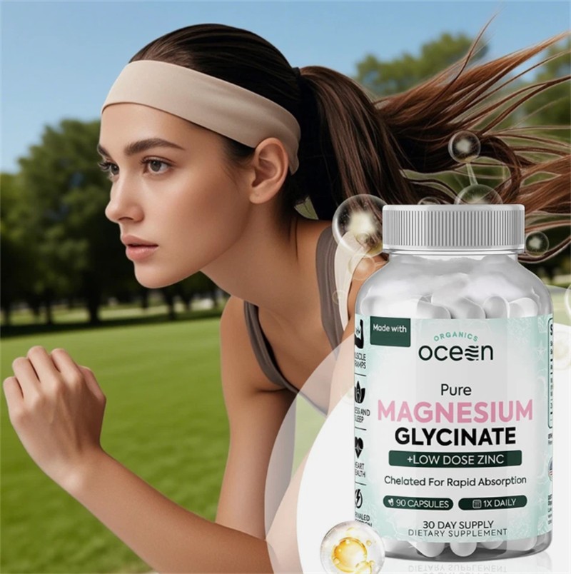 1-3PACKS Organics Ocean Pure Magnesium Glycinate Strength Chelated- 90 CT