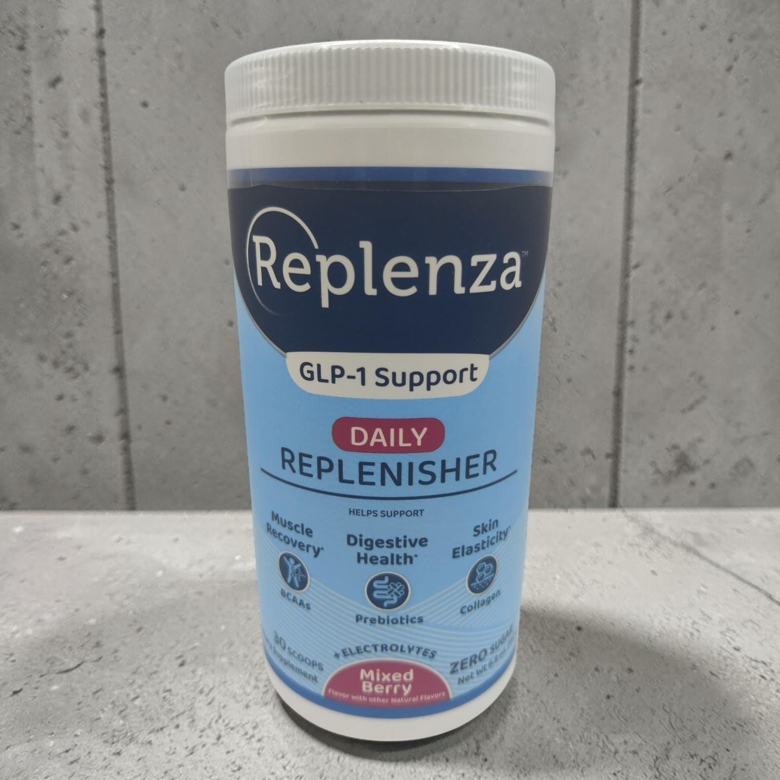 Replenza GLP-1 Support Daily Replenisher Mixed Berry 6.8 oz EXP 9/2026+