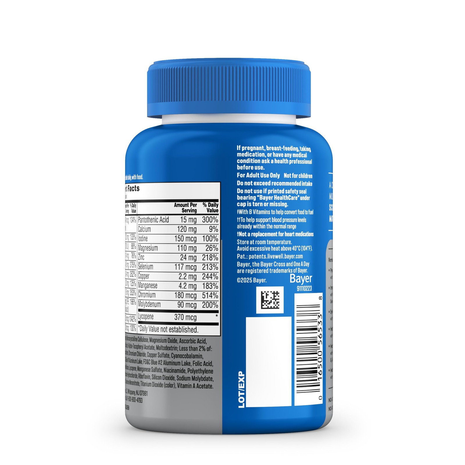 Men’s 50+ Multivitamins, Supplement with A, C, D, E and Zinc for Immune Healt…