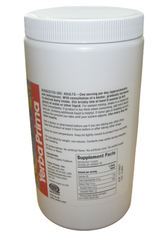 Organic Psyllium Whole Husks, 12 oz (340 g)