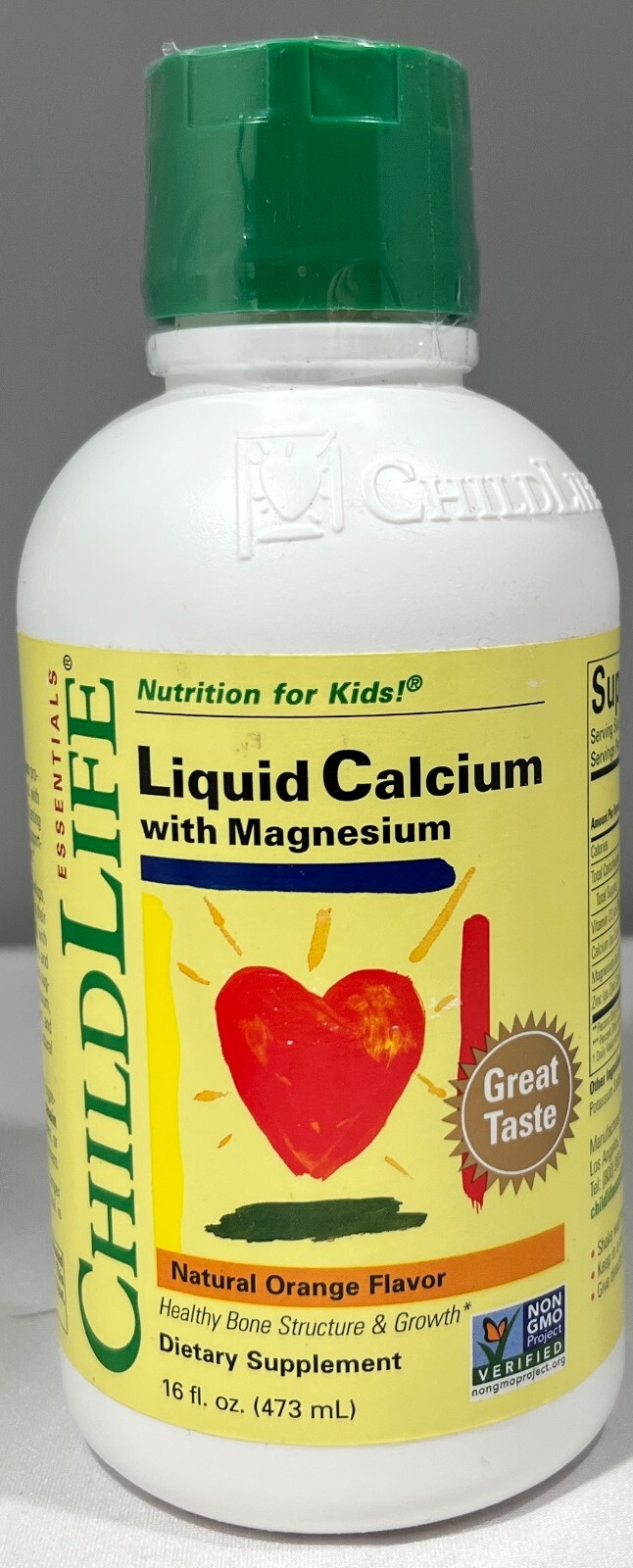 ChildLife Liquid Calcium with Magnesium, Orange Flavor, 16 oz. – CHOOSE EXP!