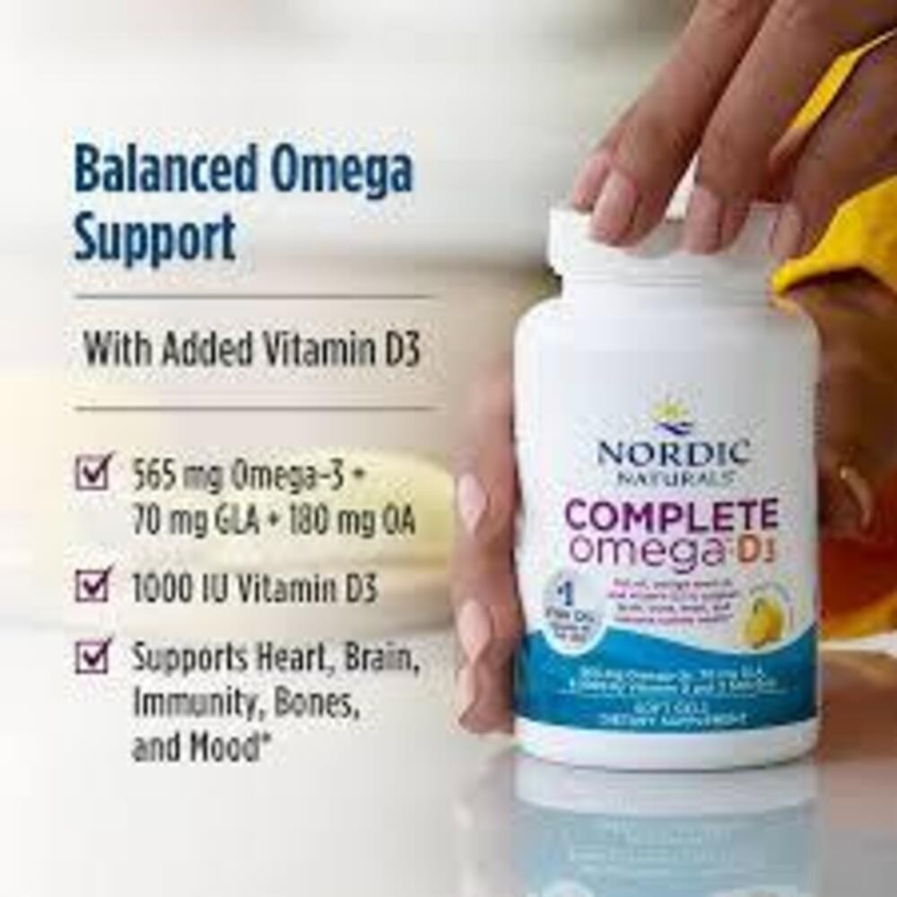 Nordic Naturals Omega D3 Fish Oil Supplement Immune Support 120 Softgels
