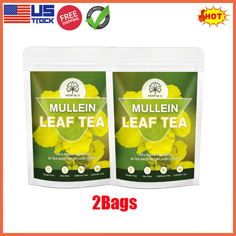 100Packs Mullein Leaf Tea Bags – Lung Cleanse Detox Herbal Enhance Immunity USA