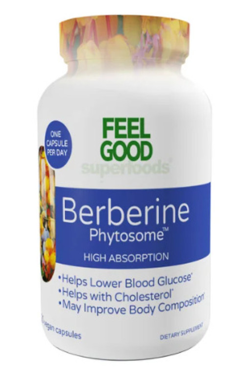 Feel Good Superfoods Berberine Phytosome High Absorption, 120 Vegan Capsules