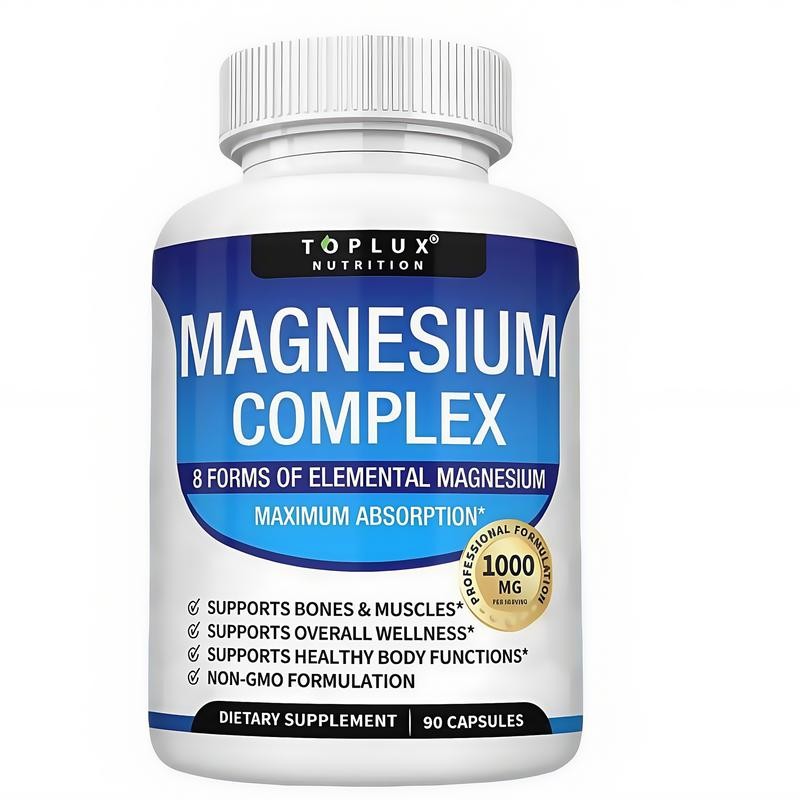 TopLux Magnesium Complex 1000mg, 7 Types ,Muscle & Bone for Sleep 90 Capsules