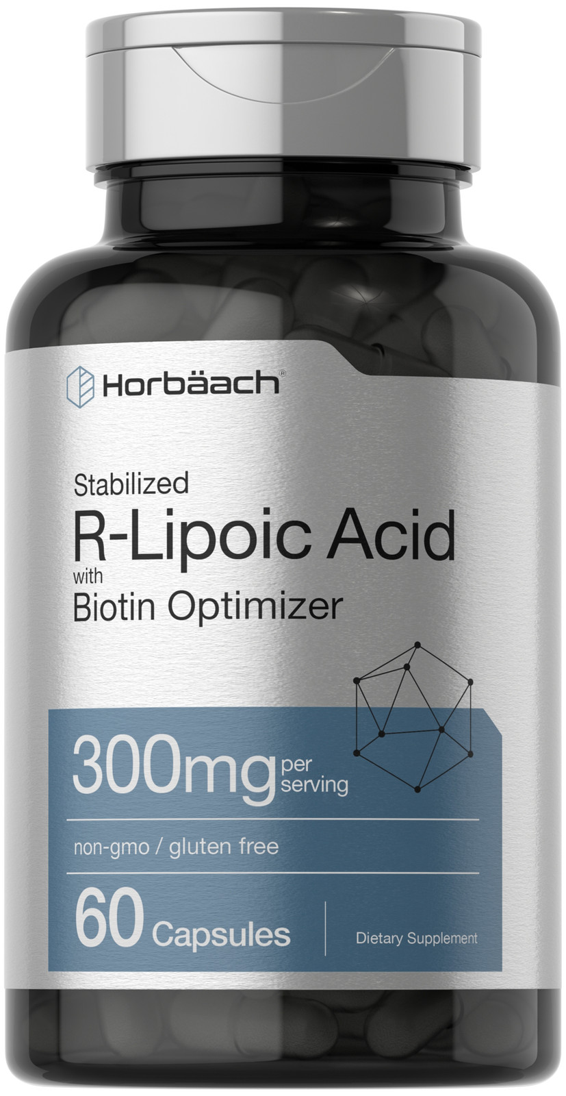 R Lipoic Acid 300mg | 60 Capsules | Plus Biotin Optimizer | by Horbaach