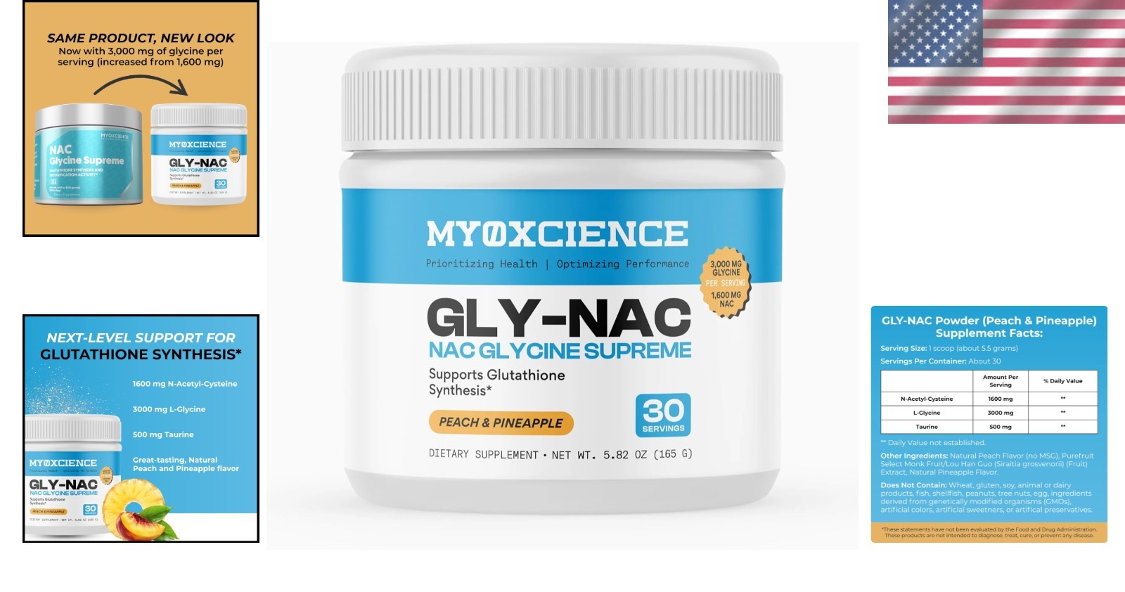 NAC Glycine Supreme: Detox & Cellular Support with Peach-Pineapple Flavor
