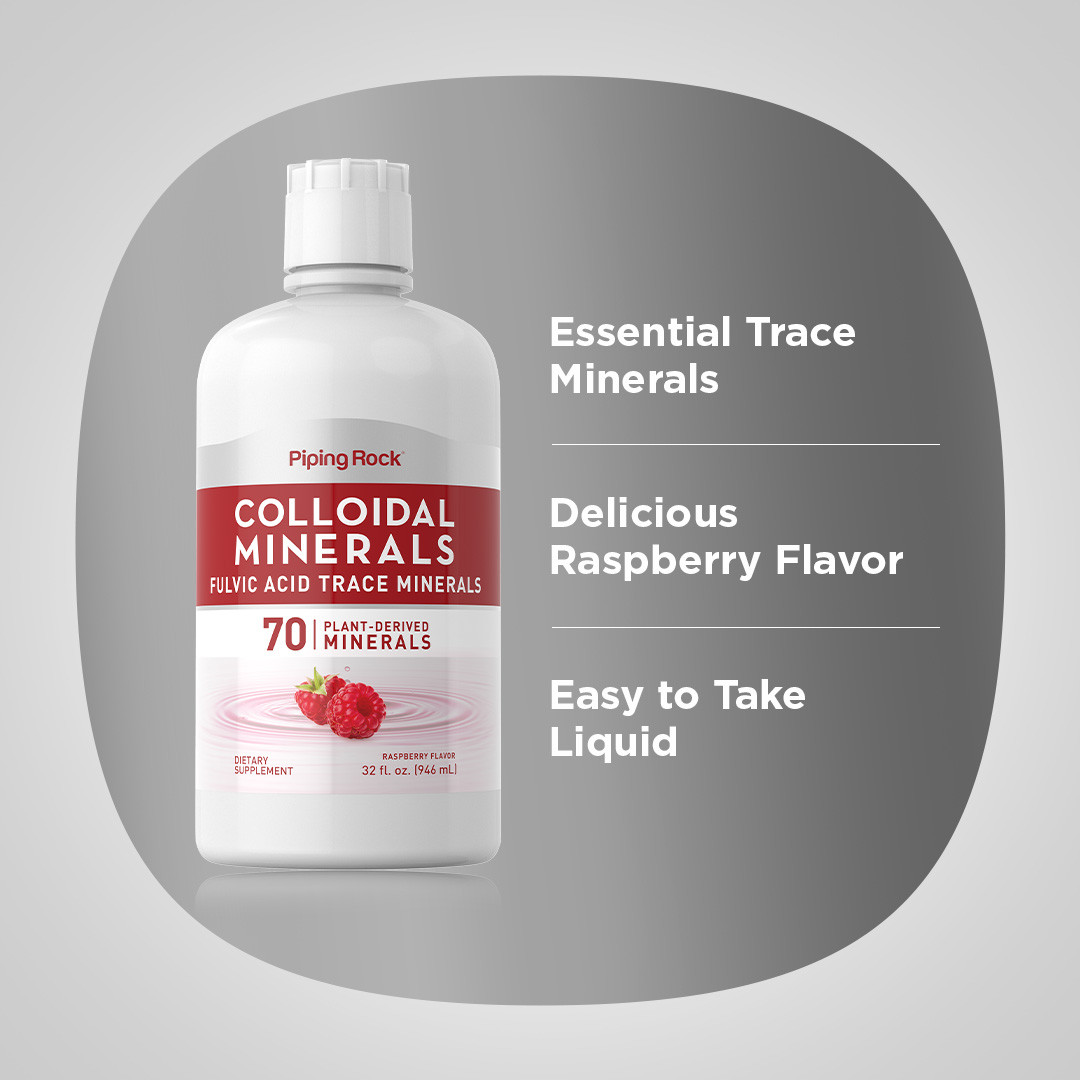 Colloidal Minerals Liquid 32 fl oz | Fulvic Acid Trace Minerals | by Piping Rock
