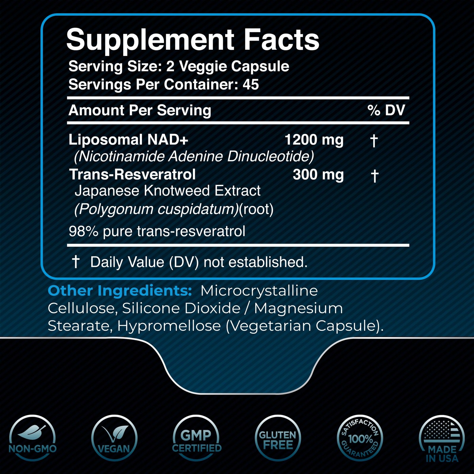 5Bottles WELLNESS LABSRX NAD Supplement, 1500mg – Liposomal NAD+ Supplement with