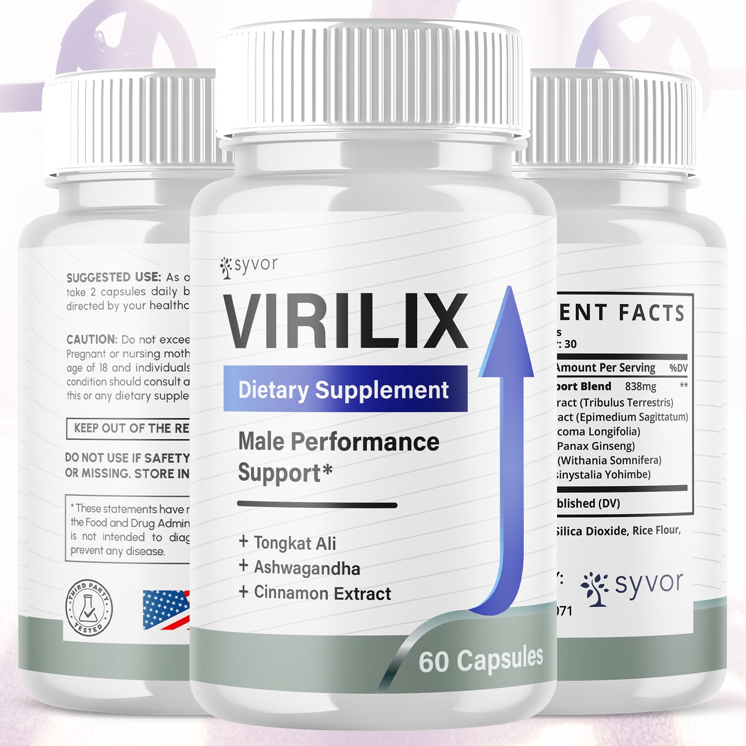 (2 Pack) Virilix Male Support Supplement Advanced Formula Viri Lix 120 Capsules