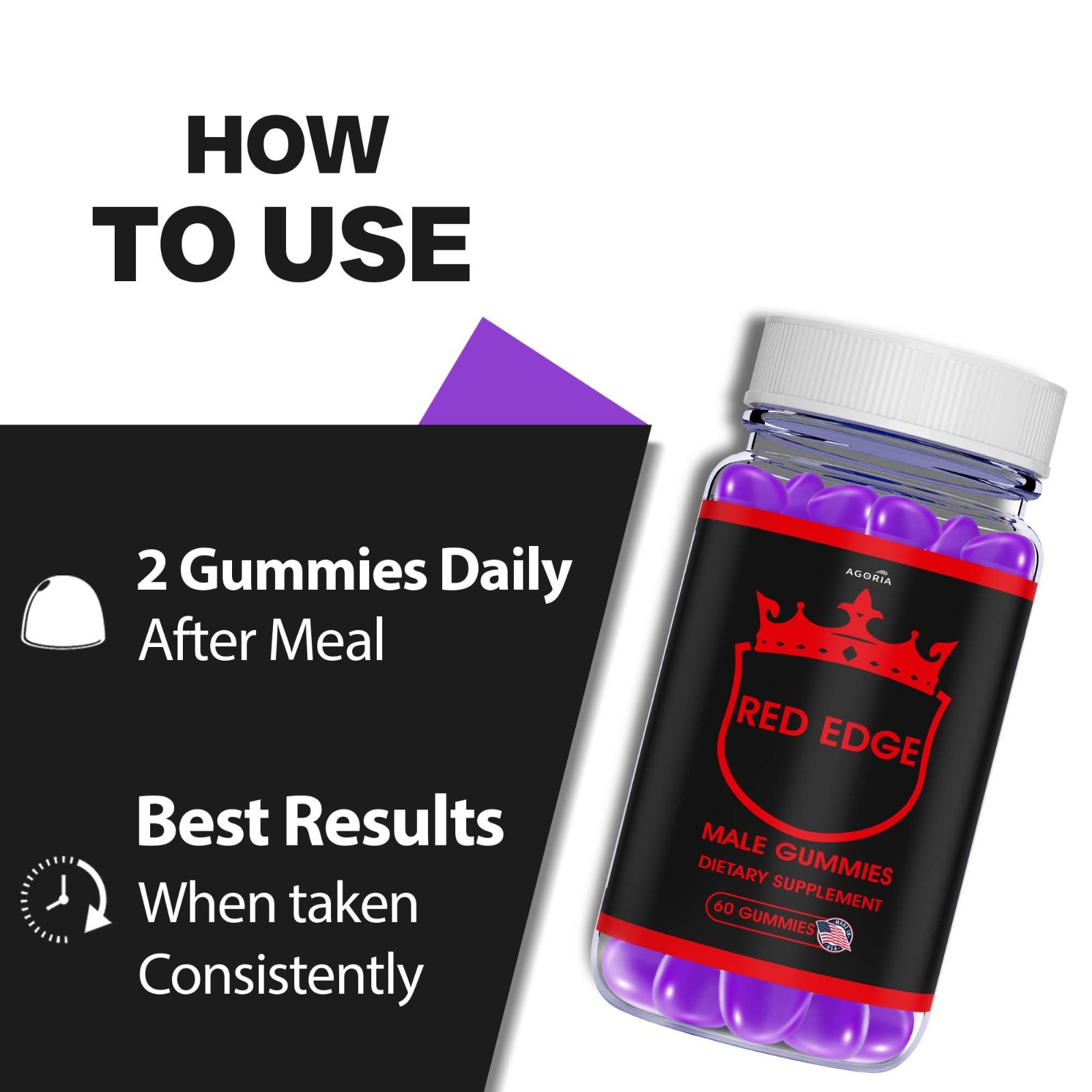 (3 Pack) Red Edge Male Support Gummy, Advanced RedEdge Men’s Supplement Gummies