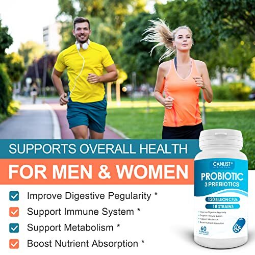 100 Billion Probiotics CFU Potency Gut Health Women Men 60 Capsules