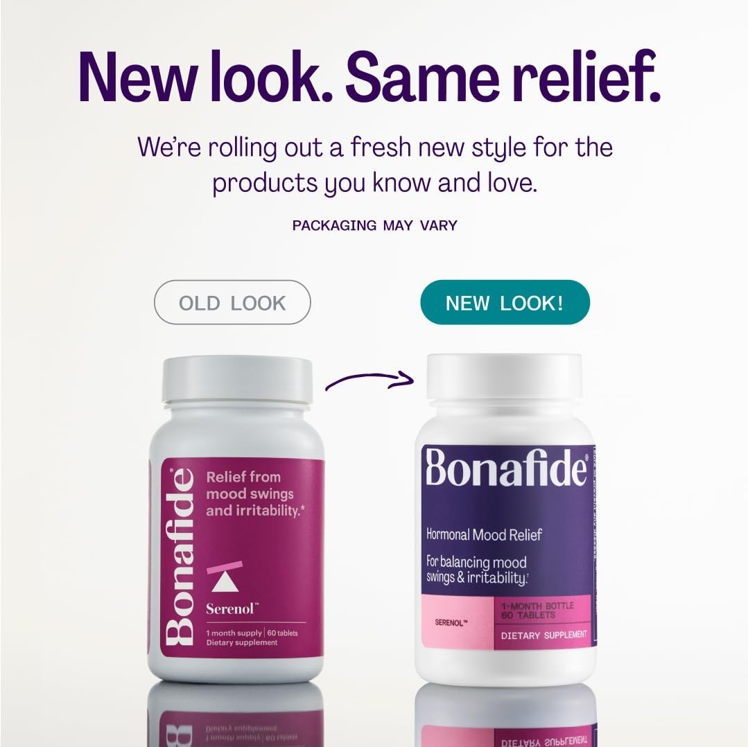 Bonafide Hormonal Mood Relief Women Serenol Hormone-Free, Clinically Studied