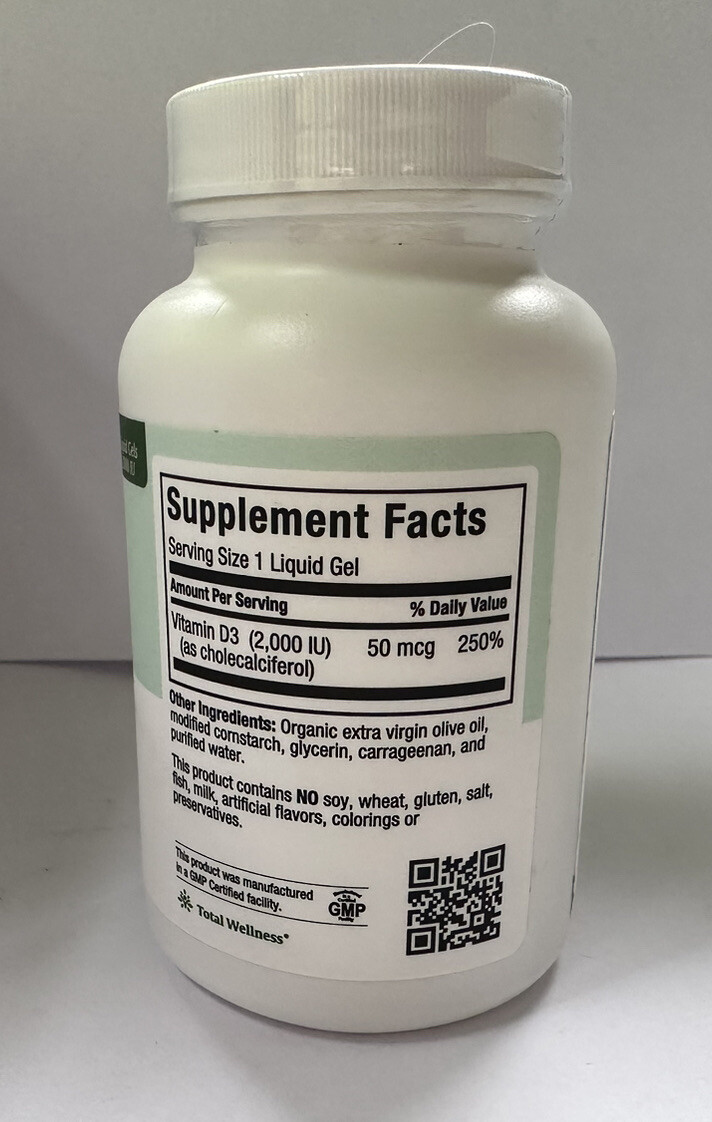 Maxi Health • Maxi D3 2000 Liquid Gels • 180 Count • Exp: 05/2025