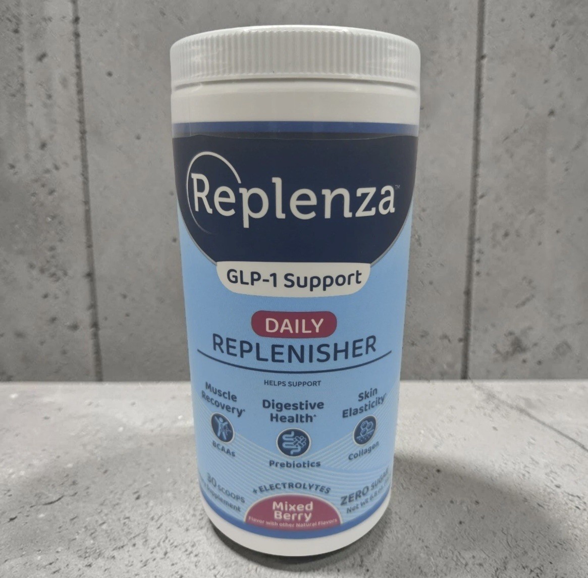 Replenza GLP-1 Support Daily Replenisher Mixed Berry 6.8 oz EXP 05/28